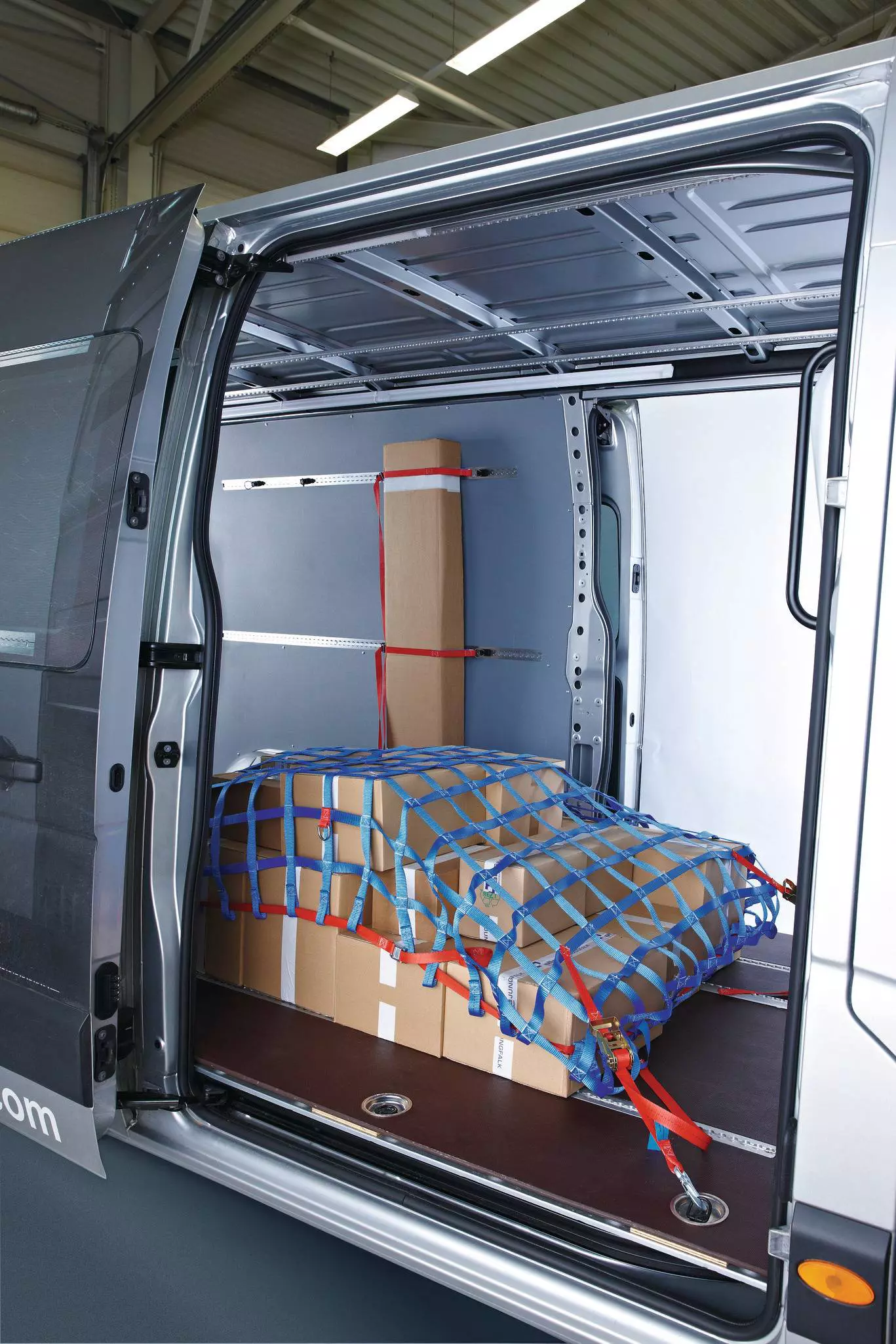 Ladefläche eines LKW mit Sicherungsnetz